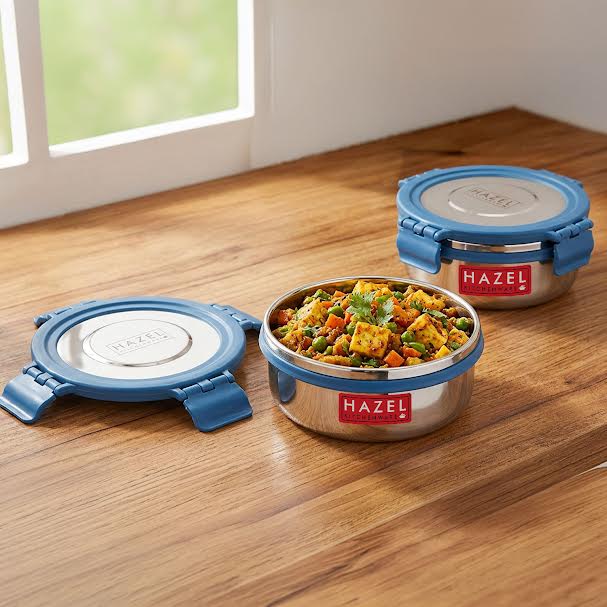 Stainless Steel Airtight Storage Containers – 360 ML (Set of 2)