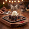 Sizzling Brownie Plate / Tray With Wooden Base Square, 5 Inch