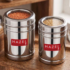 Stainless Steel Tea Sugar Container Set with Transparent Lid, Set of2