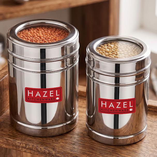 Airtight Stainless Steel Storage Containers with Transparent Lid