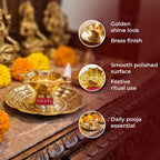 Small Brass Diya Thali, 8cm