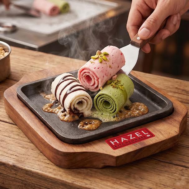 Sizzling Brownie Plate / Tray With Wooden Base Square, 6 Inch