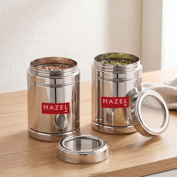 Airtight Stainless Steel Storage Containers with Transparent Lid
