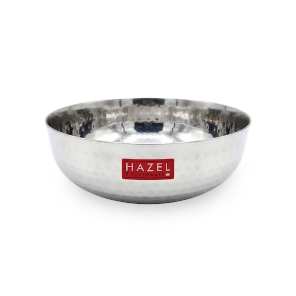 Stainless Steel Hammered  Kadai Tasla, 1000 ml, 18cm