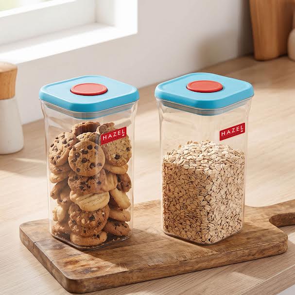 Airtight One Touch Pop Up Lid Storage Jar, Snack Storage Container