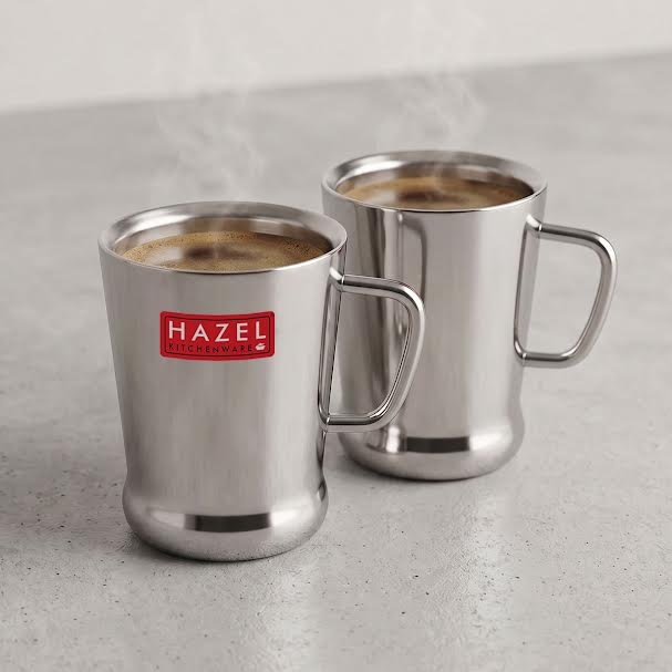 Stainless Steel Coffee Cup, 200ml, Set of 2