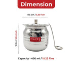 Stainless Hammered Finish Oil or Ghee Pot, 450ML