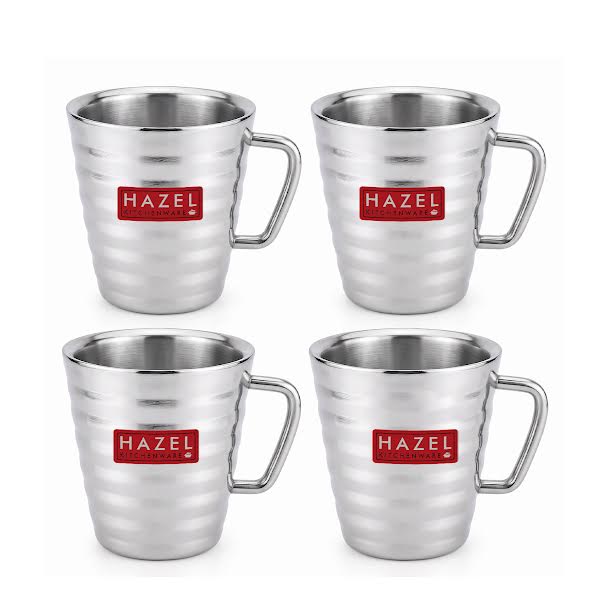 Stainless Steel  Classic Coffee Mug Set of 4, 300ML (Each)