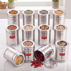 Stainless Steel Container with Transparent Lid, 1000 ML Set of 12