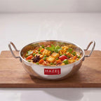 Stainless Steel Hammered Deep Kadai, 1350 ML, 20.5cm
