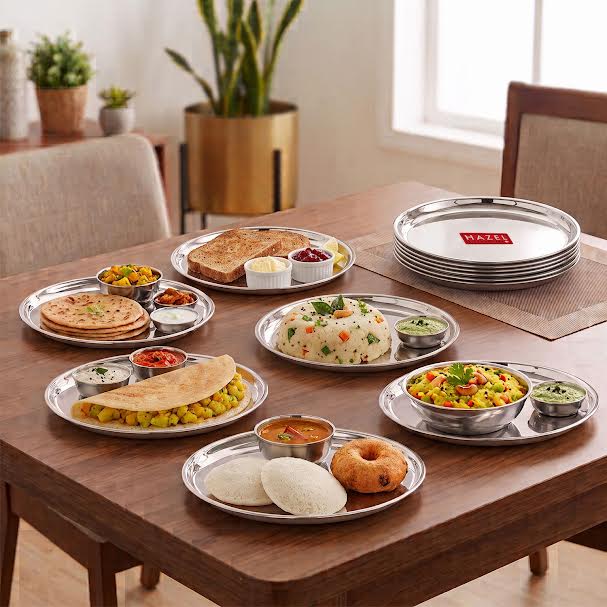 Stainless Steel Plates/Thali - Snack, Breakfast & Dinner