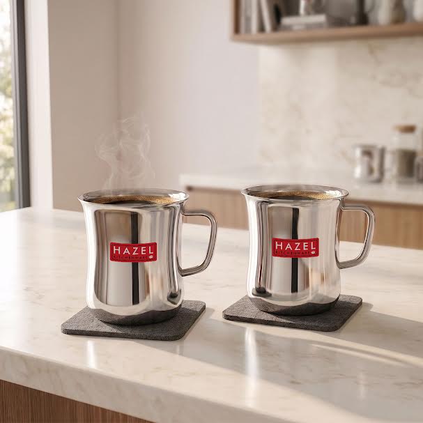 Stainless Steel Big Coffee Set of 2, 200ML (Each)