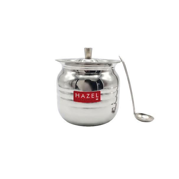 Stainless Hammered Finish Oil or Ghee Pot, 450ML
