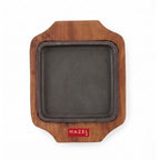 Sizzling Brownie Plate / Tray With Wooden Base Square, 6 Inch