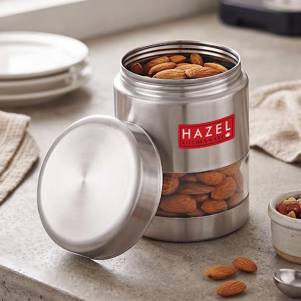 Stainless Steel Transparent Storage Containers,Glossy & Matte Finish Kitchen Jars