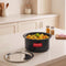 Hard Anodised Aluminium Patila with Lid, (  1500ML, Lid 18.3 cm), Black