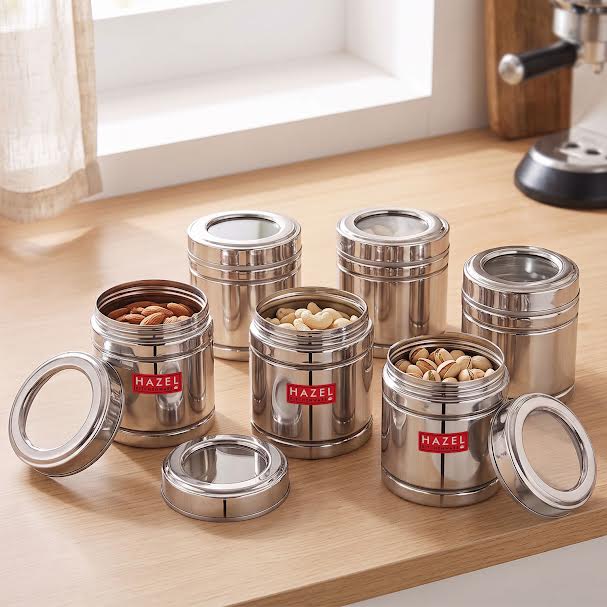 Airtight Stainless Steel Storage Containers with Transparent Lid