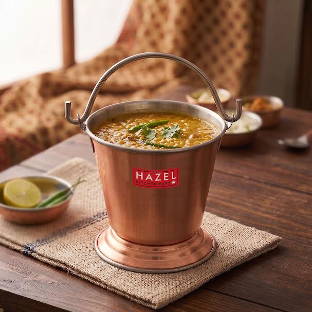 Stainless Steel Serving Bucket for Dal & Curry, 800 ML