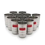 Stainless Steel Water Glass, Juice & Milk Cups, 250ml, Set of 12