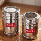 Steel Container With Transparent Lid , Set of 2 (500, 1000 ML)