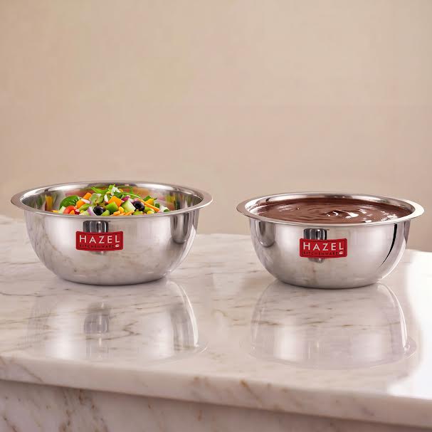 Stainless Steel Mixing Bowl Set of 2, 3300 ML, 4100 ML