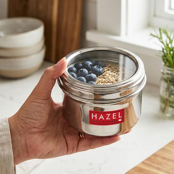 Stainless Steel Airtight Masala, Spice Container Set for Kitchen Storage