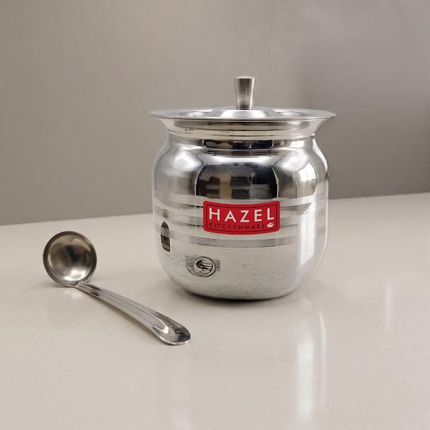 Stainless Hammered Finish Oil or Ghee Pot, 450ML