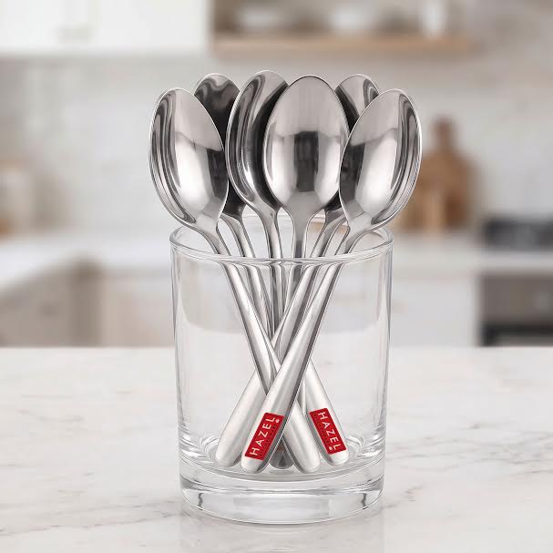 Stainless Steel Spoon Set of 6, 16 cm Dining & Kitchen Spoons