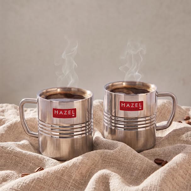 Stainless Steel Green Tea Mug Set of 2, 300 ML (Each)
