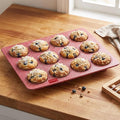 HAZEL Aluminium Non Stick Muffin Tray – 12 Cups (Red)