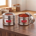 Stainless Steel Airtight Masala Container, 300 ML (Set of 2)