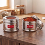 Stainless Steel Airtight Masala Container, 300 ML (Set of 2)