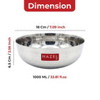 Stainless Steel Hammered  Kadai Tasla, 1000 ml, 18cm