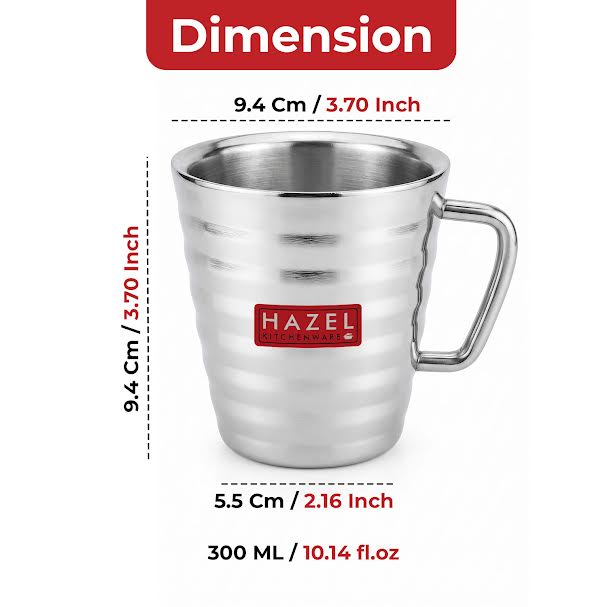 Stainless Steel Classic Coffee Cup, 300 ML