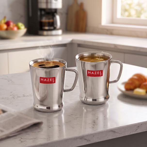 Stainless Steel Coffee Cup, 200ml - Set of 2