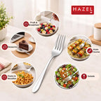 HAZEL Stainless Steel Table Fork Set of 6, 16 cm Dining Forks