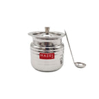 Stainless Steel Supreme Hammered Finish Oil Ghee Pot, 400 ml, Silver