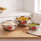Stainless Steel Mixing Bowl Set of 3, 2100, 2730, 3300 ML