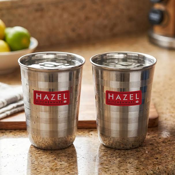 Stainless Steel Drinking Glass, Multi Purpose Glaases, 250ml, Set of 2