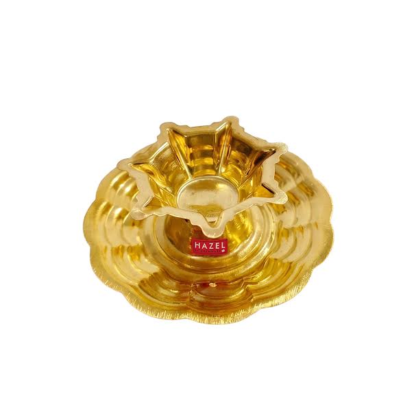 Small Brass Diya Thali, 8cm