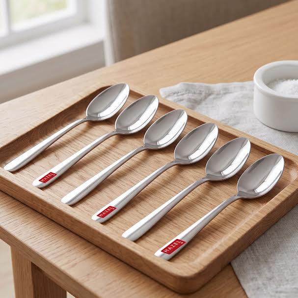 Stainless Steel Spoon Set of 6, 16 cm Dining & Kitchen Spoons