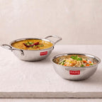 Triply Stainless Steel Kadhai/ Tasra with Induction Base, 1.2 L, 18.5 cm