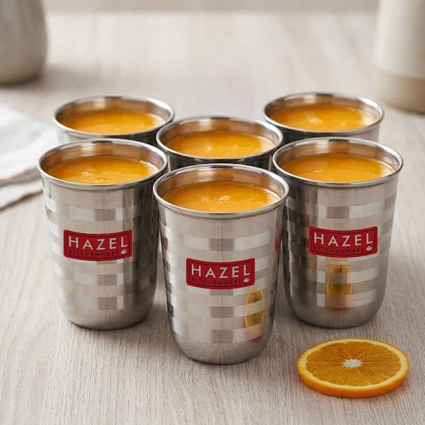 Stainless Steel Glaas, Drinking Glasses for Home, 250ml, Set of 6