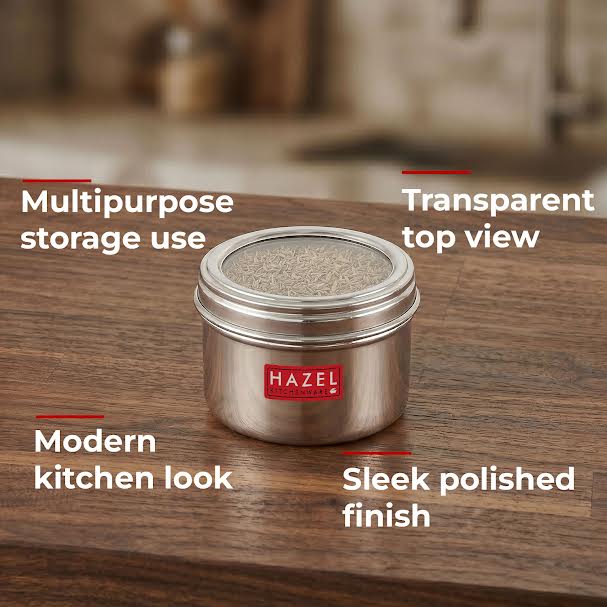Stainless Steel Airtight Masala, Spice Container Set for Kitchen Storage