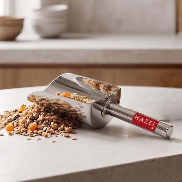 Stainless Steel Scoop Spoon For Grocery Shop, Medium