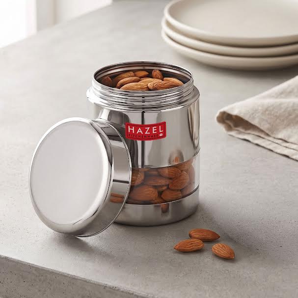 Stainless Steel See Through Storage Jars for Spices & Snacks