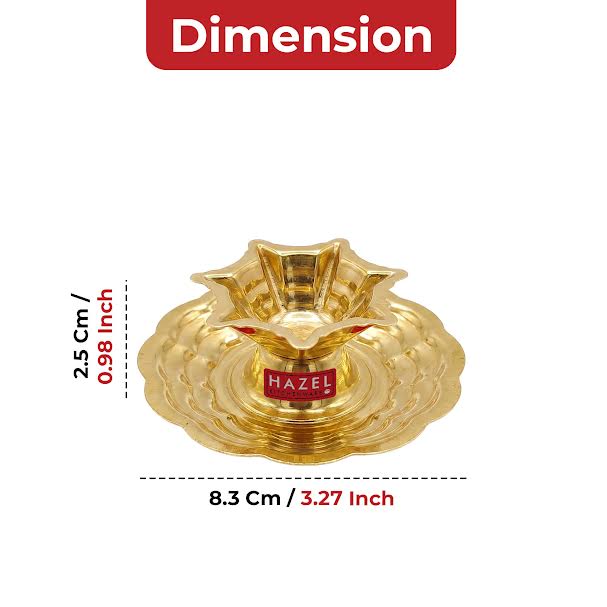Small Brass Diya Thali, 8cm