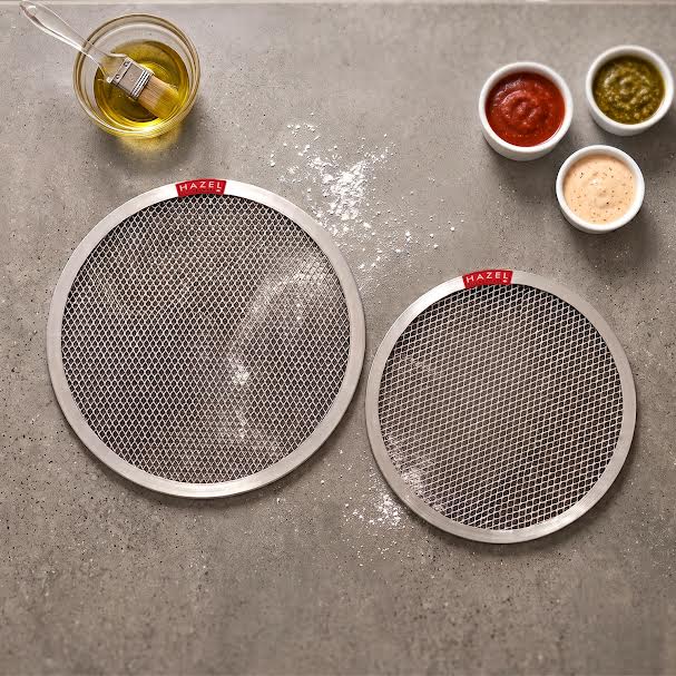 Aluminium Pizza Mesh Tray Set (Round), 10, 12 Inch