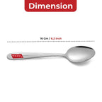Stainless Steel Spoon Set of 6, 16 cm Dining & Kitchen Spoons