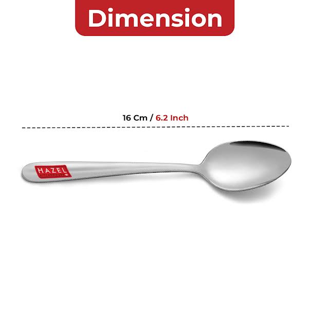 Stainless Steel Spoon Set of 6, 16 cm Dining & Kitchen Spoons